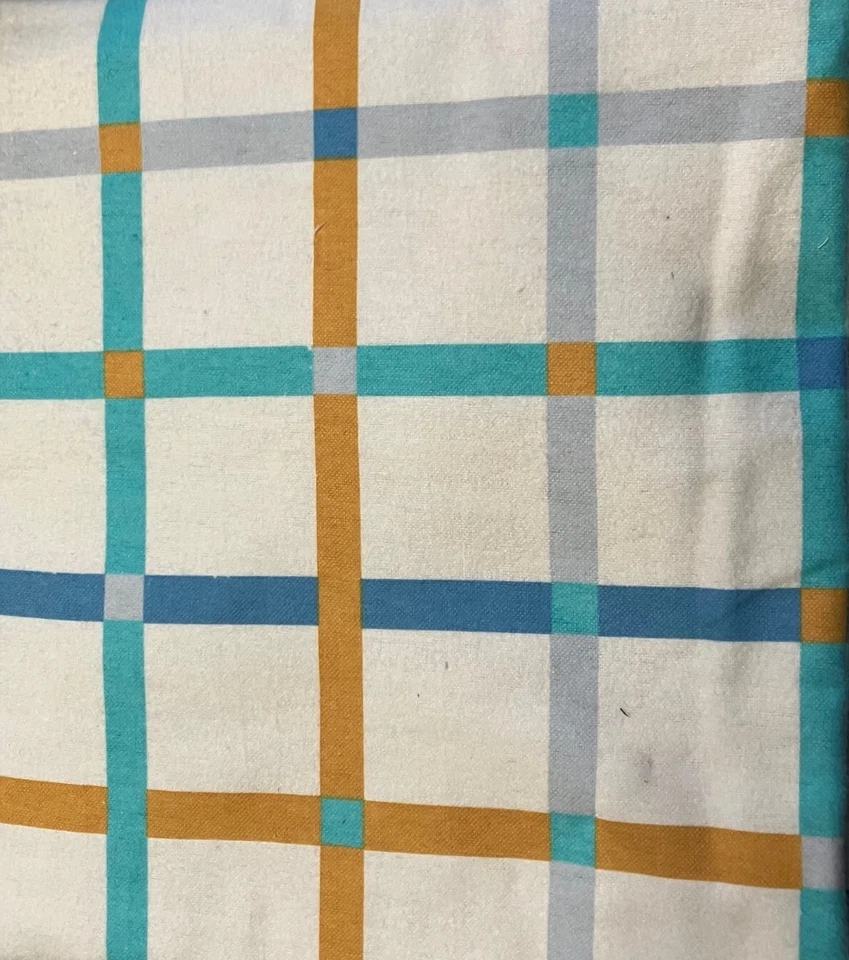 31-Inches Pop! Cotton Flannel in Turquois, Grey, and Gold Plaid - Image 1 of 1