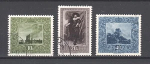 Liechtenstein ~ 1951 Portrait Paintings semi-postal Sc# B19-B21 Used (B203) - Picture 1 of 2