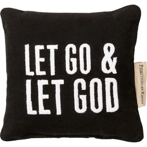 " Let Go & Let God"   6" x 6" Mini Pillow - Inspirational - Bild 1 von 4