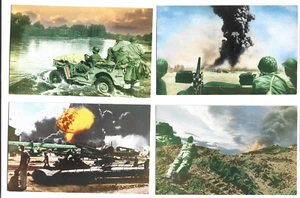 4 WAR POSTCARD LOT~WWII -3 VIEWS ON THE JAPANESE FRONT & 1 AT IGNEY FRANCE - Picture 1 of 1