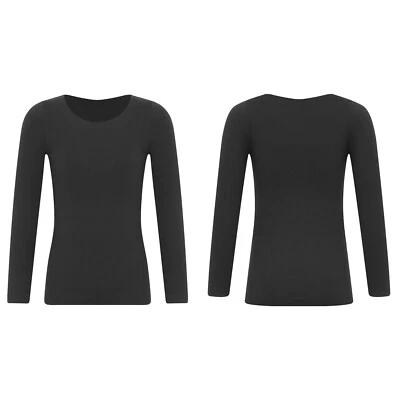 Kids Girls Blouse Fall Sweatshirt Layering Pullover Stretch Shirt Solid Color - Image 1 of 3