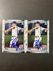 (2)! TEKOAH ROBY 2020 BOWMAN Chrome DRAFT #BD-76 AUTO IP SIGNED TEXAS RANGERS