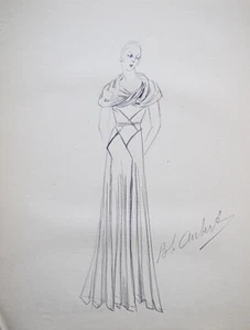 Atelier Vionnet - Zeichnung Original - Bleistift - Kleid Drapiert 3 - Bild 1 von 2