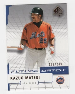 2004 SP AUTHENTIC BASEBALL BRONZE 182/249 FUTURE WATCH RC KAZUO MATSUI METS #180 - Picture 1 of 2