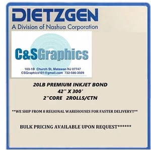 2 ROLLEN 42" x 300' 20 Pfund Bond Plotter Papier - Bild 1 von 1