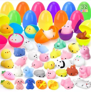 32 Pack Plastic Prefilled Easter Eggs with Toys Inside for Kids Boys Girls - Picture 1 of 7