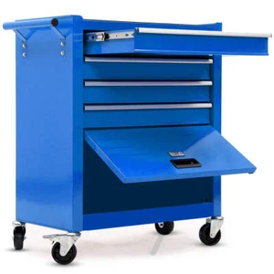 BULLET Pro 4 Drawer Tool Box Cabinet Trolley Storage, with 1-Door Toolbox Garage - Picture 1 of 9