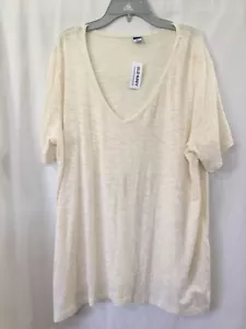 New Old Navy Luxe V-Neck  T-Shirt for Women Cream U pick - Picture 1 of 6