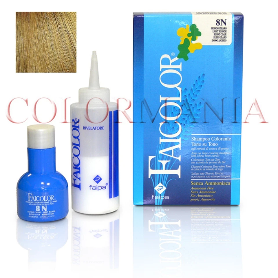 FAIPA FAICOLOR SHAMPOO COLORANTE SENZA AMMONIACA TONO SU TONO 8 BIONDO CHIARO - Immagine 1 di 1
