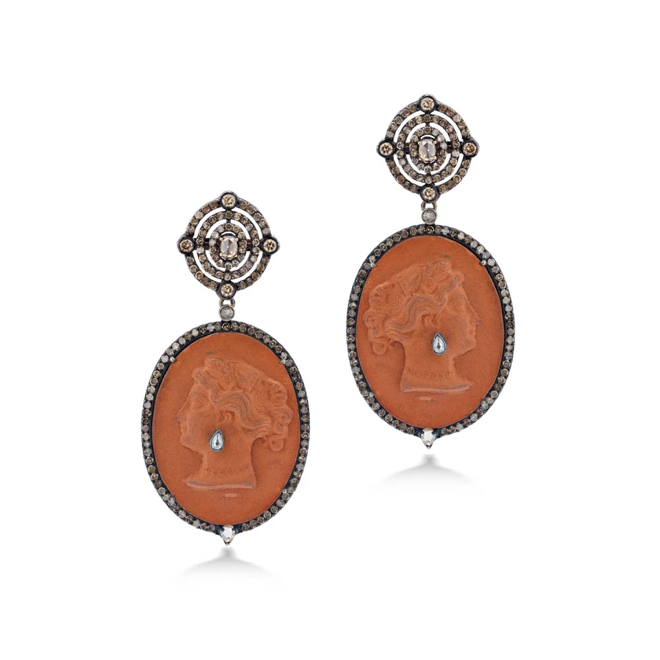 Gemistry Victorian 3.25 Carat T.W. Brown Diamond Drop Earrings - Image 1 of 1
