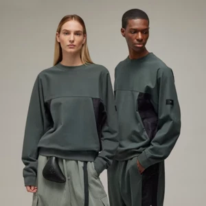 Y-3 Stretch Terry Crew Sweatshirt Utility Ivy/schwarz Large - Bild 1 von 8