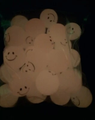 30 СВЕТЯЩИХСЯ В ТЕМНО-РОЗОВОМ СМАЙЛИКЕ УПРУГИЕ СУПЕР ШАРЫ, ВЫСОКИЙ ОТСКОК, УЛЫБКА, - Изображение 1 из 2