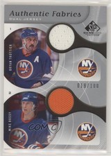 2005 SP Game Used Edition Authentic Fabrics Dual Bryan Trottier Mike Bossy HOF