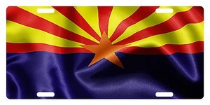 ARIZONA State Flag Custom License Plate Arizonan State Emblem Wave Version  - Picture 1 of 1