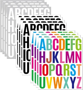 12 Sheets Letter Sticker, 312 PCS Alphabet Stickers Waterproof Alphabet, 2 Inch - Picture 1 of 7