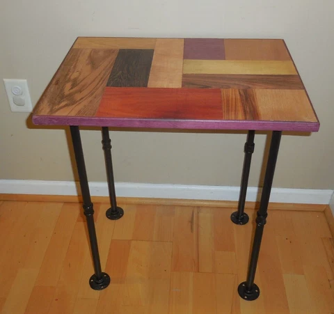 Small  desk Library table patch wood made with 11 assorted quality exotic wood Cover