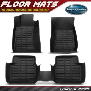3x Front & Rear Black Floor Mats Liners for Subaru Forester 2009 2010 2011-2013 - Picture 1 of 12