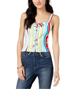XOXO Womens Lace Up Crop Top Blouse, Multicoloured, Juniors, X-Large - Picture 1 of 1