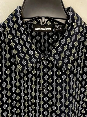 Camisa Hawaiana ODO Para Hombre Grande Multicolor Estampado Geométrico Abotonada S/S De Colección🔥 Foto 1 de 4