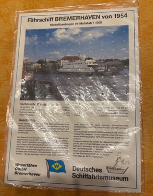 Bremerhaven, Fährschiff, Modellbaubogen, Deutsches Schiffahrtsmuseum, 1:500 - Bild 1 von 2