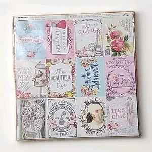 Authentique Paper Co. "Dame" 12x12 doppelseitiges Sammlungsset mit Aufklebern.  - Bild 1 von 4