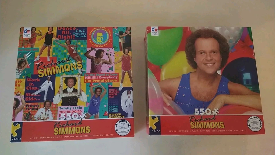 New Pair Of Richard Simmons 550 Piece Ceaco Puzzles - Fully Sealed - Image 1 of 4
