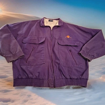 Vintage Distressed Holloway Purple Crown Royal Zip Up Jacket Mens XL Made In USA - Image 1 of 4