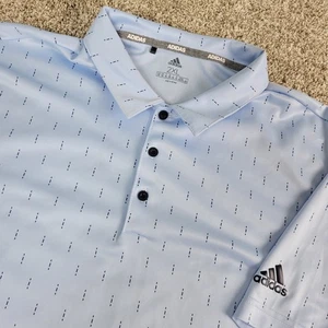 Polo Adidas Para Hombre 2XL Azul AOP Performance Elástico Manga Corta - Imagen 1 de 6