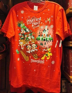Maglietta Disney Disneyland Natale 2025 Topolino e Amici Rossa X-LARGE Nuova - Foto 1 di 1