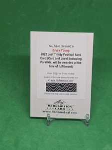 2022 Leaf Trinity Auto Bryce Young - Card Level Awarded During Fulfillment - Bild 1 von 2