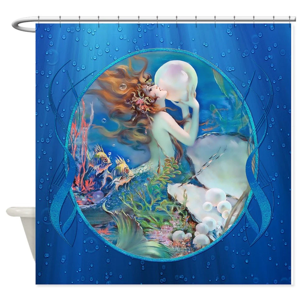 Cortina de Ducha Derecha CafePress Clive Erótica Perla Sirena (1223221178) Foto 1 de 3