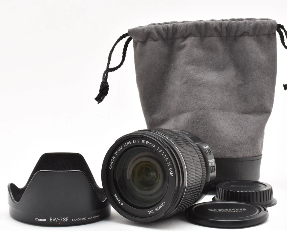 Canon EF-S 15-85mm F/3.5-5.6 IS USM AF Lens w/hood case [READ] from Japan 9244 - Image 1 of 4