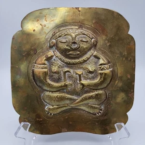 Colgante de pared de latón Quimbaya con marca de pez y Qimbaya estampado en la parte posterior - Imagen 1 de 13