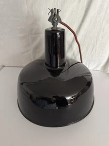 große alte Emaille-Lampe Industrielampe Fabriklampe Werkstattlampe DDR E27 - Bild 1 von 7