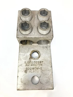 ILsco D2597 AU-600-2N Mechanical Conductor Lug 600MCM-2, AL9CU - Image 1 of 4
