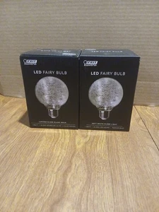 2 Feit Electric Fairy G25 Medium Base LED Bulb Soft White Globe 1 Watt New - Picture 1 of 2
