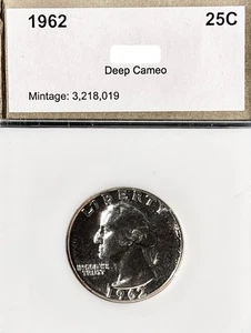1962 Premium Proof Deep Cameo (DCAM) Silver Washington Quarter 25C - Picture 1 of 2