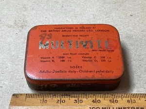 VINTAGE MULTIVITE VITAMIN TIN. ‘THE BRITISH DRUG HOUSES LTD’ - Bild 1 von 7