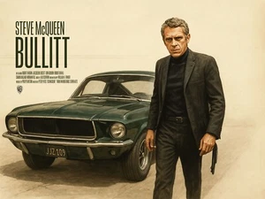 Impresión de póster cuádruple Bullitt 1968 30x40" Steve McQueen envío y devolución gratuitos Robert Vaughn - Imagen 1 de 1