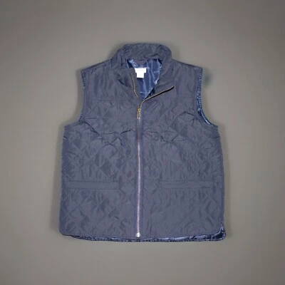 Chaleco para niños -- acolchado azul marino, cortes redondos J.CREW, talla 8 (#92209) Foto 1 de 4