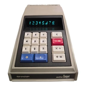 Calculadora electrónica de escritorio MicroCompet SHARP QT-8D rara de colección con cubierta y cable - Imagen 1 de 10