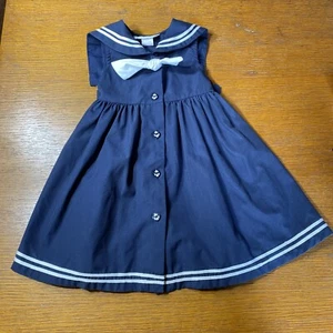 Sophie Rose Sailor Dress Sz 24 Months Navy Blue And White Only Dress - Picture 1 of 3
