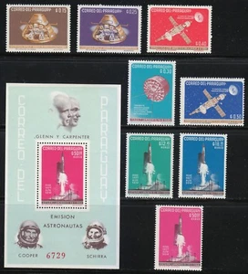 Paraguay 1964 postfrisch Sc 814-821a Apollo, Tiros 7, Ranger 6, Saturn, Glenn... - Picture 1 of 2