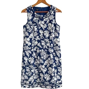 Talbots Fruit Print Shift Dress 6P Navy Preppy Brunch Business Casual Classic - Picture 1 of 14