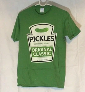 NWOT Unisex Size Adult Small Green T-Shirt PICKLES - Picture 1 of 3
