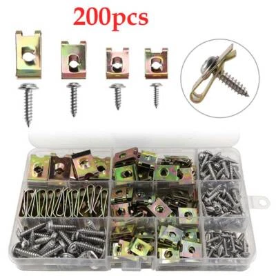 200 U Nuts Self Tapping Screw Spire Clips Car Interior Trim Zinc Speed Fasteners