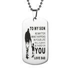 To My Son Necklace Stainless Steel Tag Necklace Pendant Dog Tag Chain d