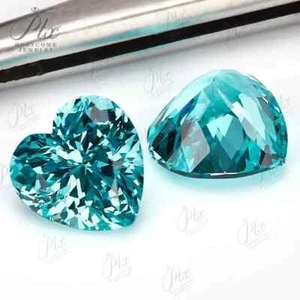 3x3-9x9mm 1PCS Lab Grown Blue Sapphire Paraiba Heart Shape Loose Stones VVS1 - Picture 1 of 9