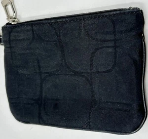 EXPRESS Logo Wristlet Black On Black Canvas On The Go Night Out - Picture 1 of 5
