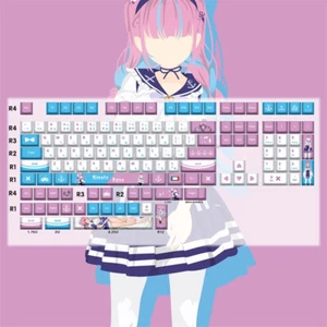 YouTuber Minato Aqua Keycap Cross Shaft CHRRY Keycaps for Mechanical Keyboard  - Picture 1 of 13